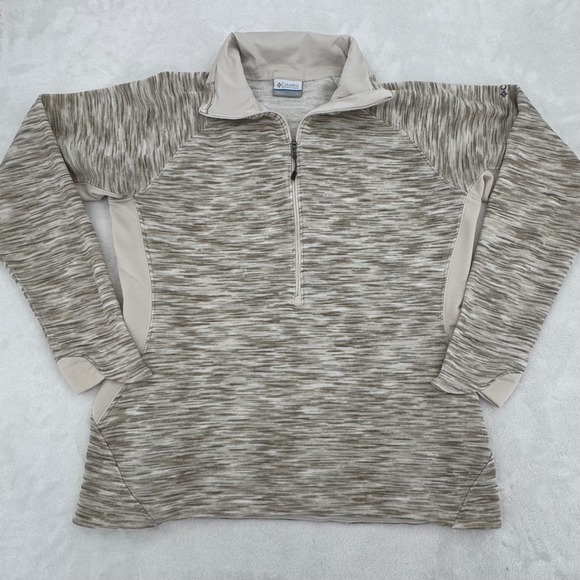 Columbia Sweaters - Columbia Optic Got it ll Womens Quarter Zip Pullover Beige Tan Sweater Large